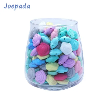 

Joepada 20Pcs/lot Rose Baby Teether Mini Flower Silicone Beads Food Grade Silicone Teething Beads Making Pacifier Chain Toy