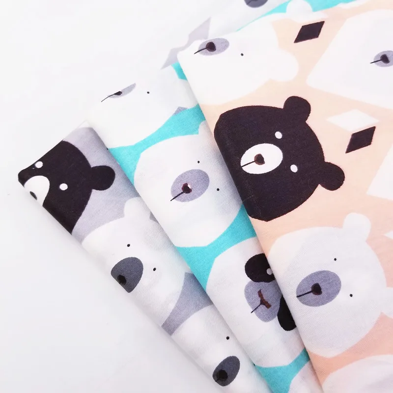 

Lovely Bear Printed Pure Cotton Twill Patchwork Fabric Fat Quarters Pure Cotton Quilting DIY Sewing Home Textile Fabric For Kids