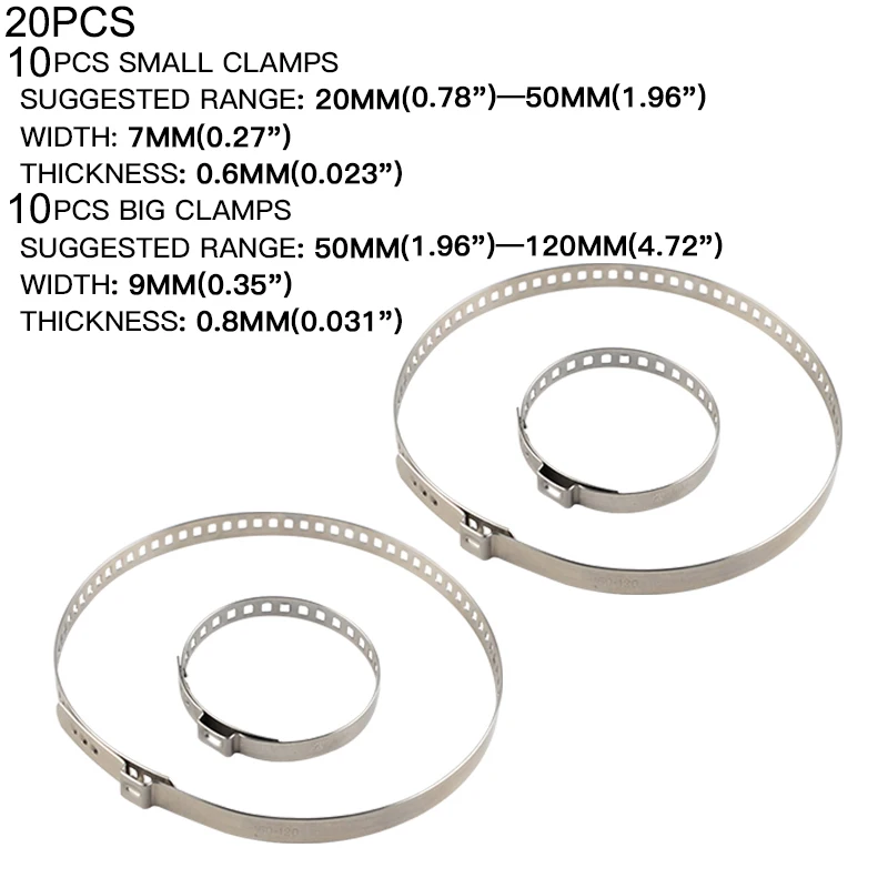 10/12/20Pcs Adjustable Axle CV Joint Boot Clamp Drive Shaft CV Boot