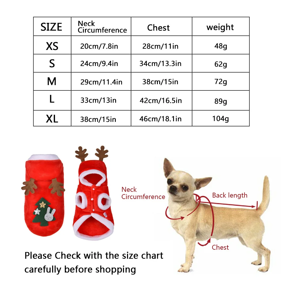 Рождественская одежда для собаки, зимний костюм для собак, кошек, пальто для маленьких собак, кошек, чихуахуа, йоркширского терьера, одежда для домашних животных