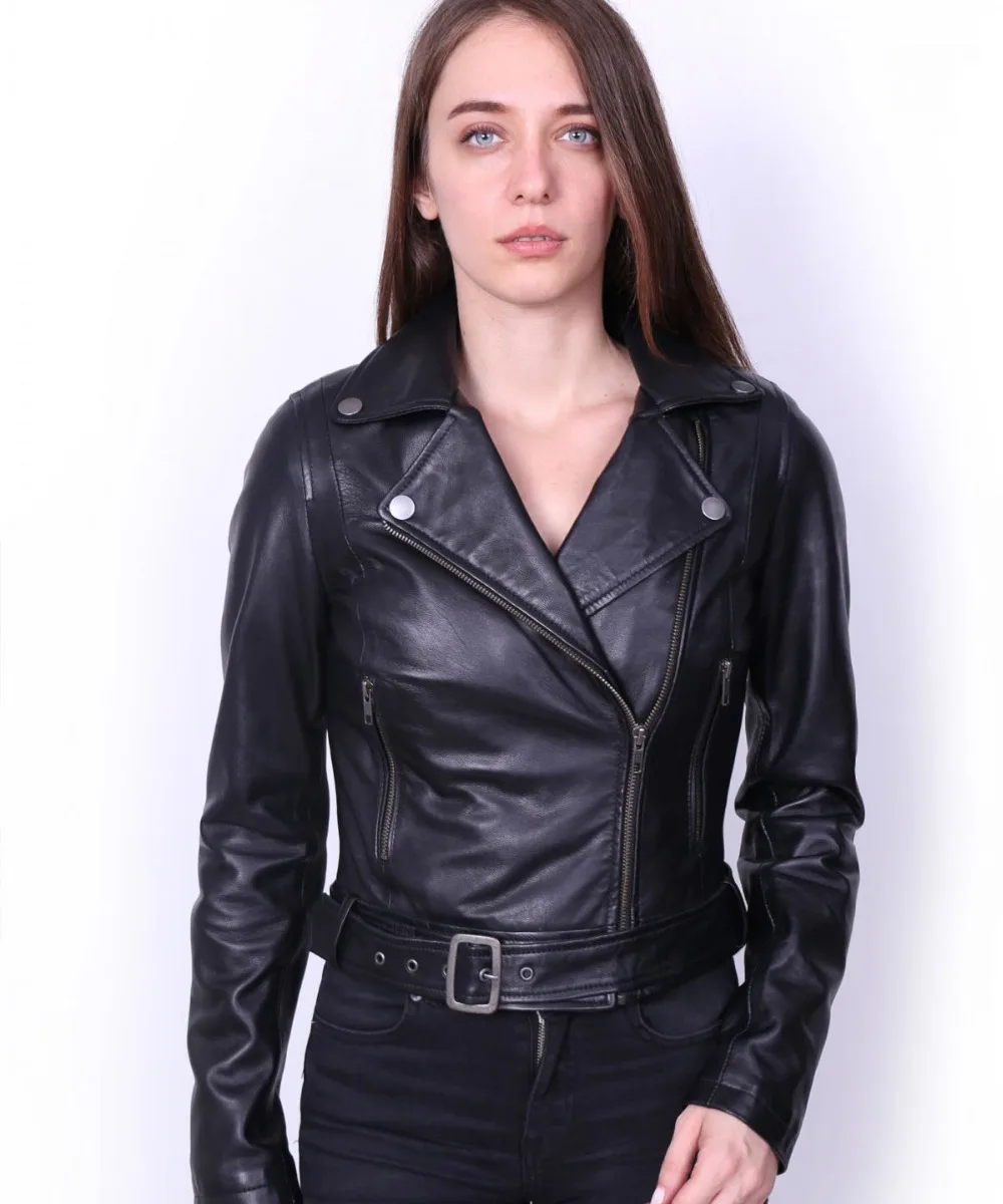 

VAINAS European Brand Women Genuine leather jacket for women Real leather jacket Motorcycle jackets Biker jackets Nelly