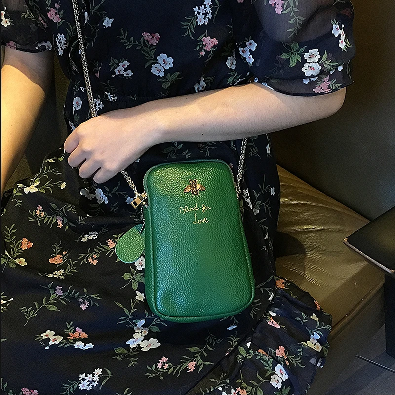 

Mobile phone bag Crossbody Bag female Mini 2018 new summer leather bag multifunction vertical mobile phone bag tide