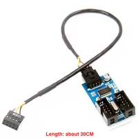 כבל usb פין USB Header 9 פין Stable ספליטר כבל 1 כדי 2 בכבלים מזכר לנקבה לינקר Circuit Board Connector מתאם USB 2.0 Port Multilier (2)