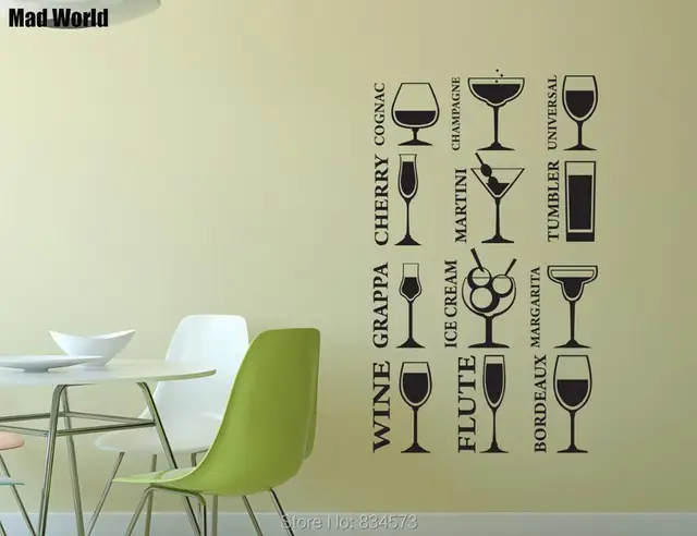 1448 Mundo Loco Copa De Vino Cocina Champán Coctel Del Arte Pegatinas De Pared Tatuajes De Pared En Casa Decoración Decoración De La Pared 1448 Mundo Loco Copa De Vino Cocina Champán Coctel Del Arte Pegatinas De Pared Tatuajes De Pared En Casa Decoración Decoración De La Pared