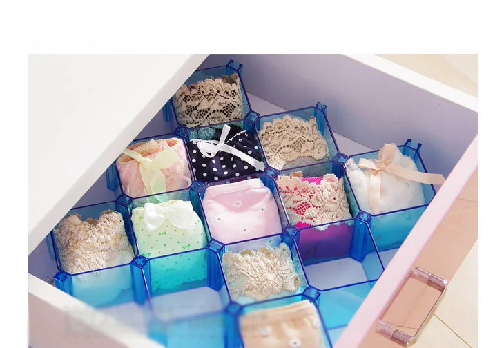 

1PC Honeycomb Box Drawer Lattice Organizer Storage Multifunction DIY Cosmetic Stationery Figure&underwear Desk Rack ND 024