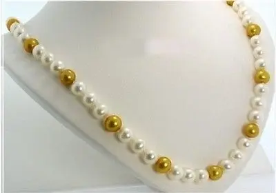 

FREE SHIPPING18"8-10MM PERFECT ROUND NATURAL SOUTH SEA GENUINE WHITE GOLD PEARL NECKLACE