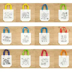 DIY Защита окружающей среды сумка с граффити картина ручной работы Детский сад Сумки-тоут Пазлы для подарки для детей май-9