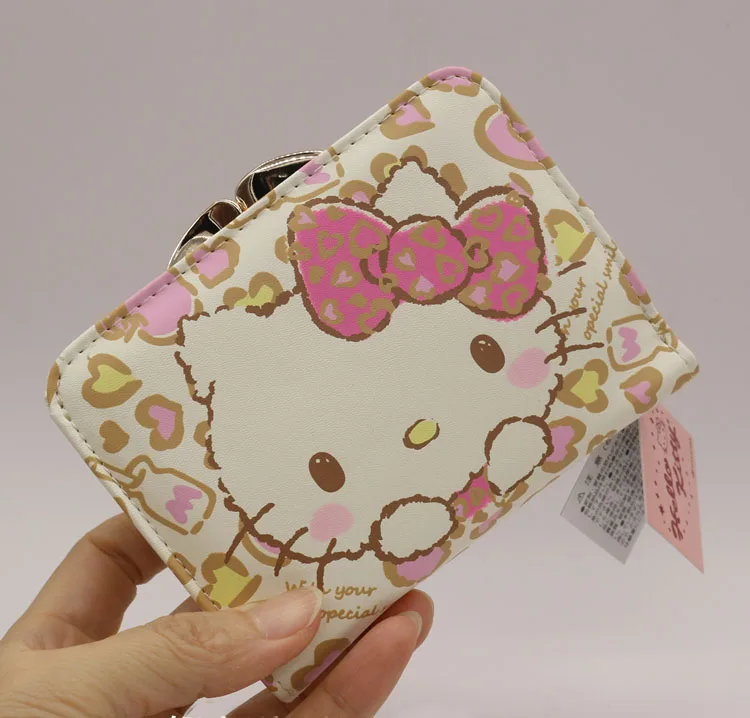 

Hello Kitty Fashion short wallet female 2016 news Hasp famous brand cat women wallets High quality PU Pink Floral male wallet