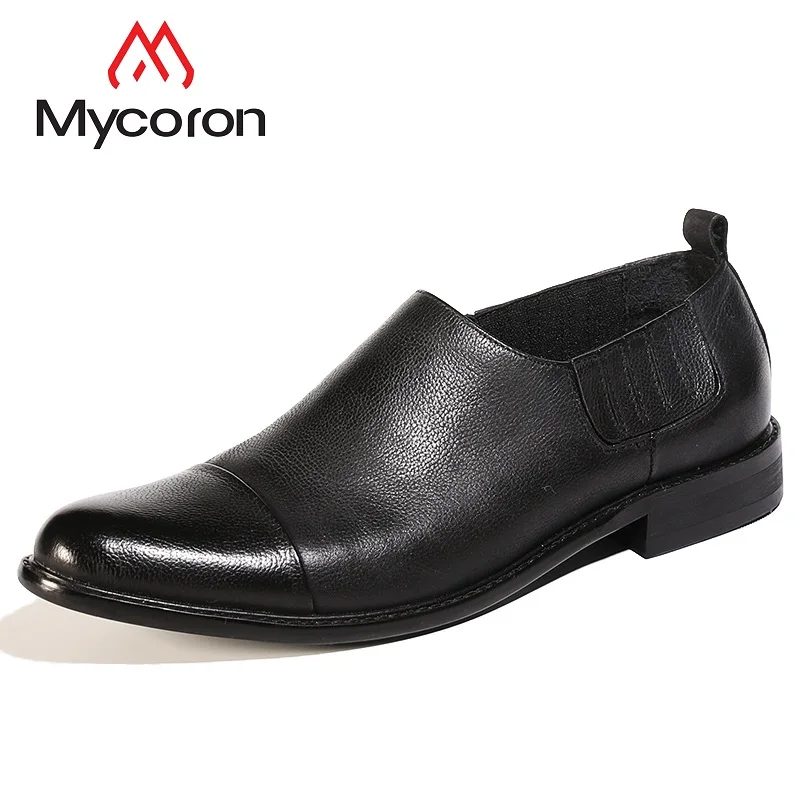 

MYCORON Men Business Dress Casual Boots England Leather Men Shoes Luxury Designers Spring Pointed Shoes Heren Schoenen Leer