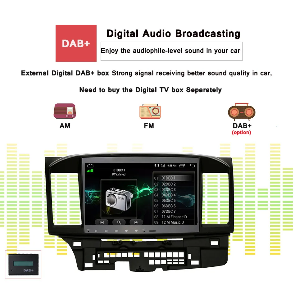 Clearance 10.2" Android 9.0 Car GPS Player Navi for Mitsubishi Lancer 10 Galant 07-17 with 4G+64G Octa Core Radio Multimedia HDMI NO dvd 4