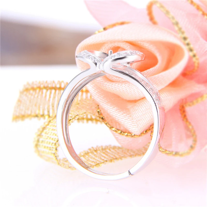 CLUCI 3 шт 925 пробы Серебряное розовое золото кольцо для женщин серебро жемчужное