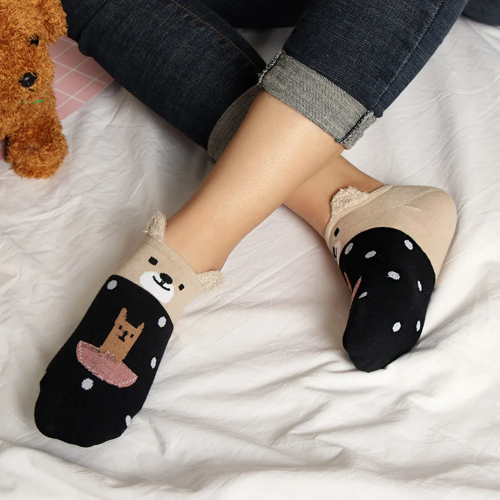 1 Pair 3D Lovely Women Girls Soft Ankle Harajuku Socks Cute Cartoon Animal Cotton Warm Socks Ankle Sox Low Cut Sock 1 Pair 3D Lovely Women Girls Soft Ankle Harajuku Socks Cute Cartoon Animal Cotton Warm Socks Ankle Sox Low Cut Sock
