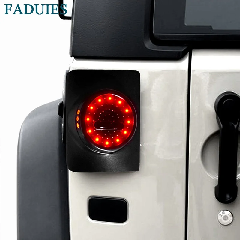 FADUIES Round Style LED Tail Lights for Jeep Wrangler JK 2&4 Door 2007
