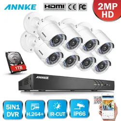 ANNKE 16CH 2MP HD 8 шт. безопасности Камера Системы Открытый 5 в 1 H.264 IP66 Влагозащищенные видео видеонаблюдения Системы DVR комплект