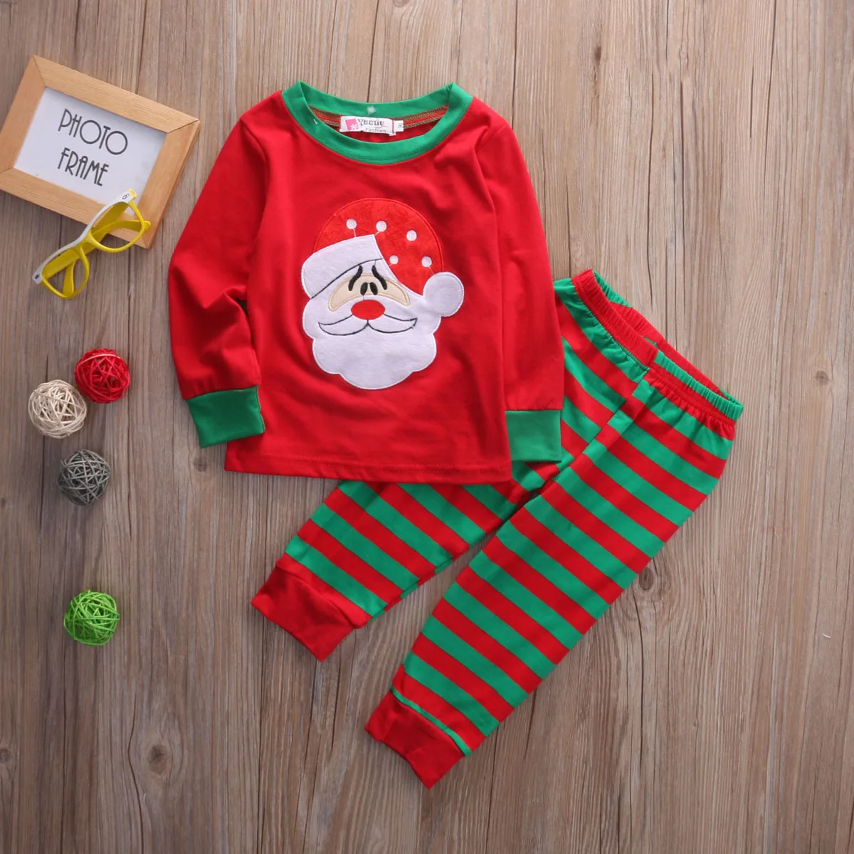 2pcs Pajama Sets !! Toddler Baby Girls T Shirt Tops + Striped Long