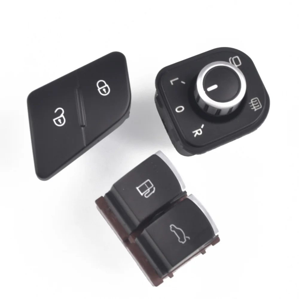 Window Headlight Auto Mirror Tailgate Fuel Door Switch 8pcs/lot For VW Passat B6 Tiguan 3C0962125B 5ND959565A 5ND941431B rocker switch electric window control switch tactile switch car door handle sensor switch steering wheel cruise control switch
