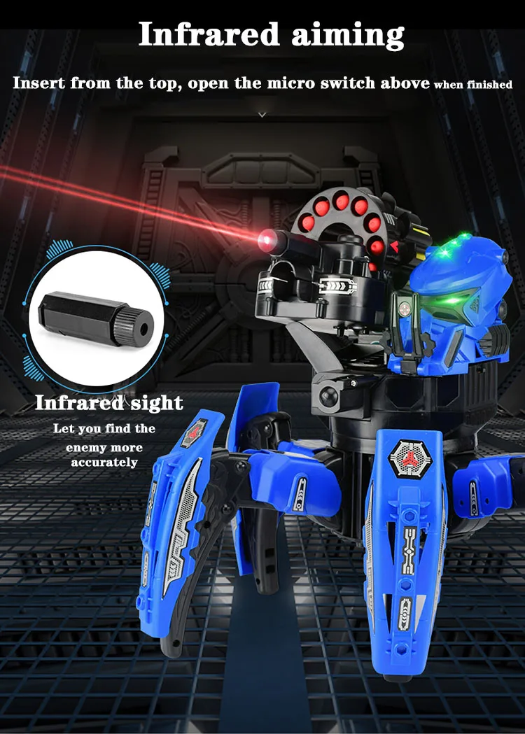 Мультиплеер против 2,4G пульт дистанционного управления шестиногий Паук Робот крутой RC робот DIY съемка игра Модель Детская интерактивная игрушка подарок