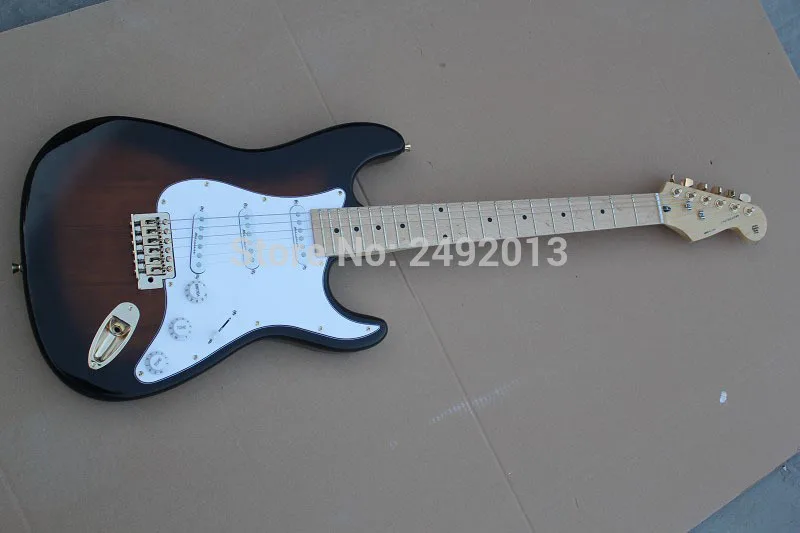 

Free shipping Top Quality stratocaster custom body 6 string made in usa guitar Gold Hardware Electric Guitar @2