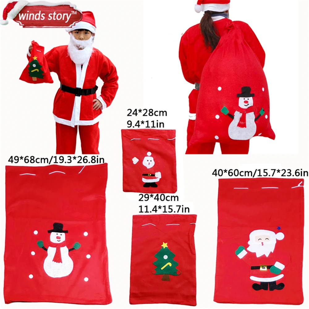 6pcs Grande Sacco Di Babbo Natale Regalo Di Natale Sacco Di Natale Sacco Di Babbo Natale Sacco Drawstring Del Sacchetto Grande Sacchetto Di Natale Di Santa Regalo Sacchetto Attuale Bag Christmas Bag Bagbag Big