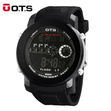 OTS Marque De Luxe Hommes De Mode Montres de Sport En Plein Air 50 M Étanche Bracelet En Caoutchouc LED Montre Numérique Relogio Masculino montres
