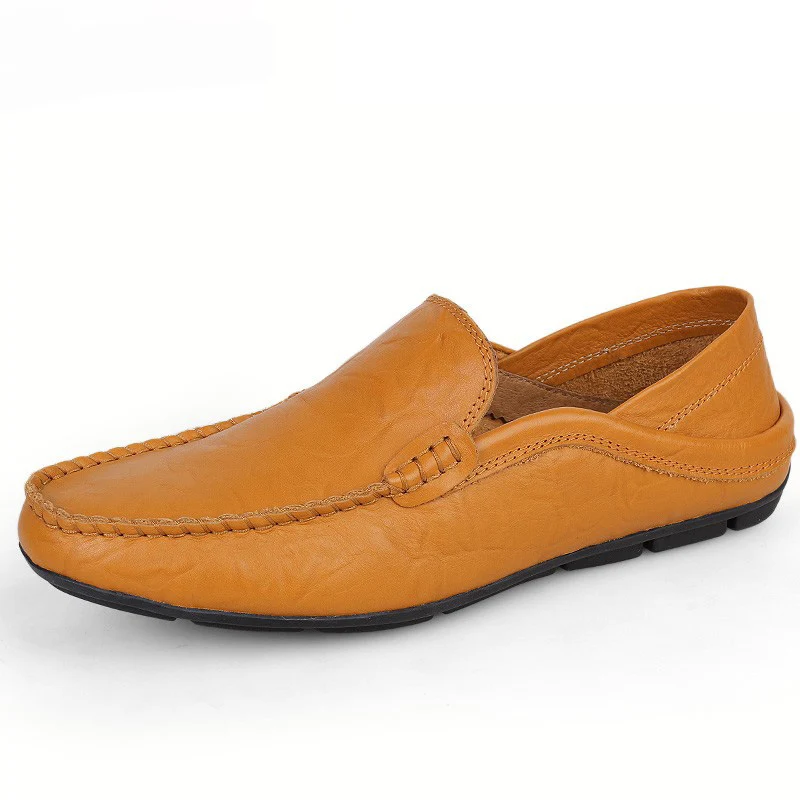 

Summer Men Shoes Fashion Genuine Leather Casual Shoes Men Loafers Breathable Moccasin Flats Slip On Lazy Shoes Tenis Masculino