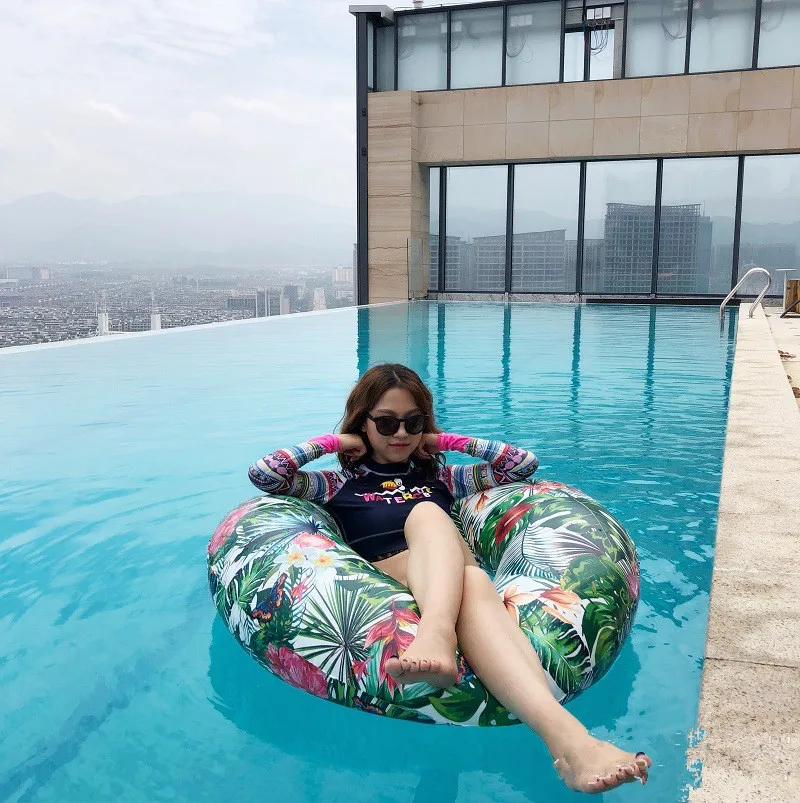 

115cm Inflatable Swimming Ring Pool Float Toys Painted Forest Swimming Circle Adult Beach Summer Water Party inflatable Toy Gift