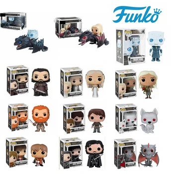 POP Game of Thrones Jon Snow Daenerys Targaryen Drogon Ghost Tyrion Lannister 10cm Vinyl Doll Action Figure Collection Model Toy