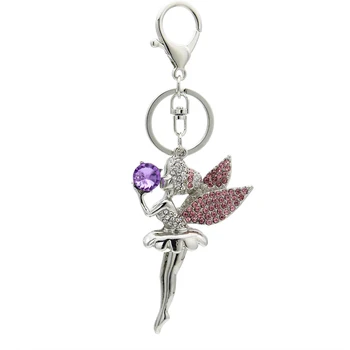 

Free Shipping! Alloy Crystal Diamond Angel Bag decoration Keychain Necklace Chain