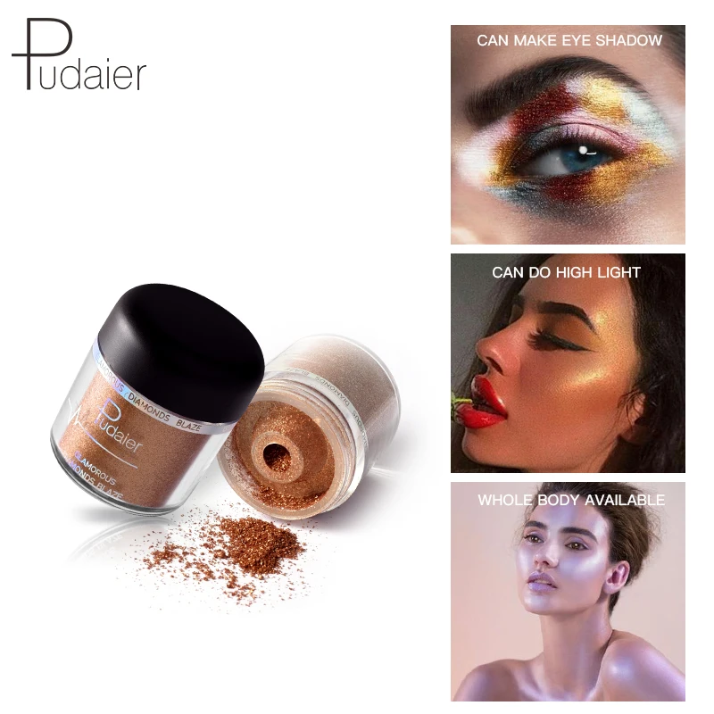 

Pudaier 28 Colors Fine Powder Body Glitter Eyeshadow Diamond Pearl Eye shadow Professional Makeup shimmer eyeshadow Waterpoof
