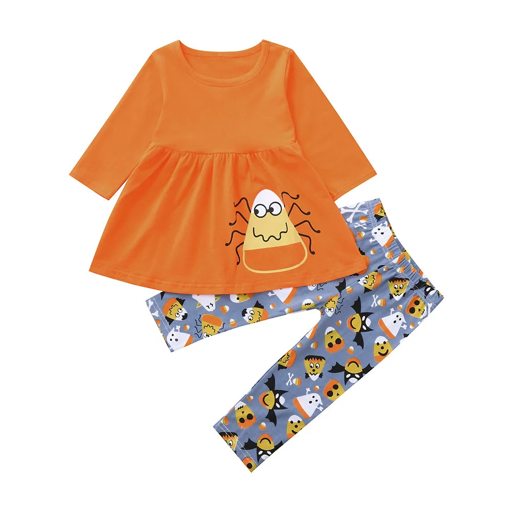 

Baby Clothes Set Toddler Baby Girl Long Sleeves Print Top+Pants Outfit Clothes Halloween Suit Set Kids Top Shirts
