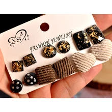 Дизайн, модные женские ювелирные изделия, серьги-гвоздики в форме сердца для девушек, 6 пар сережек/набор, подарок