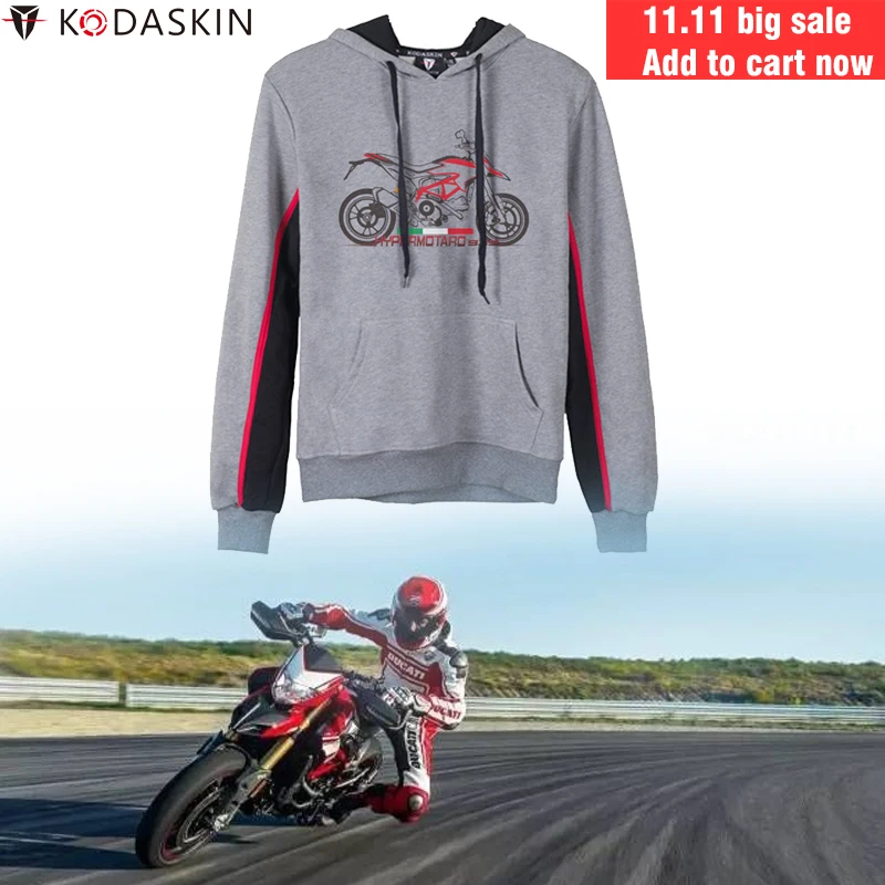 

KODASKIN Racer Hoodies MotoGP Racing Team Protector Hooded Hoody Men Motorcycle Sweatshirts Jacket for DUCATI Hypermotard 939