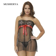 MUSHIERYA Sexy Porno Baby Doll Plus Size Lingerie Erotic Hot Sex Costume Women Sexy Nightwear Dress Lace Porn Exotic Underwear plus size porn women hot costumes sexy dress underwear black erotic lingerie lace transparent exotic dancewear elegant sleepwear