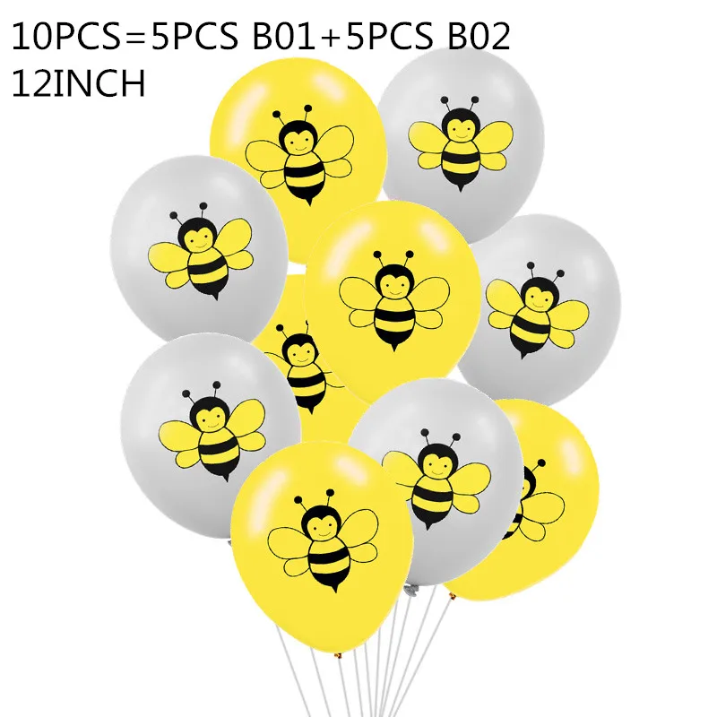 Воздушные шары из латекса в виде пчелы, в черный горошек, со звездами, из фольги, с рисунком пчелы, для детей, на день рождения, воздушные шары в виде животных, вечерние украшения, принадлежности для детского душа