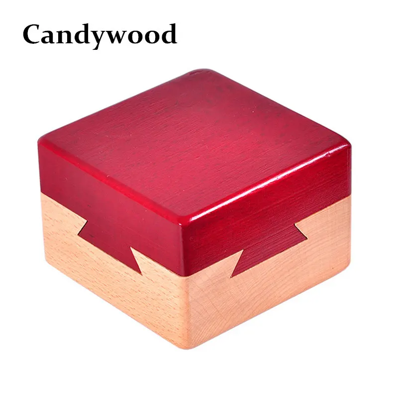 Candywood High quality Wooden Magic Box Puzzle game Luban lock IQ font b toys b font