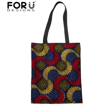FORUDESIGNS/холщовые сумки на плечо женские африканские Традиционные Сумки для покупок с принтом женская Льняная сумка для женщин Эко сумки