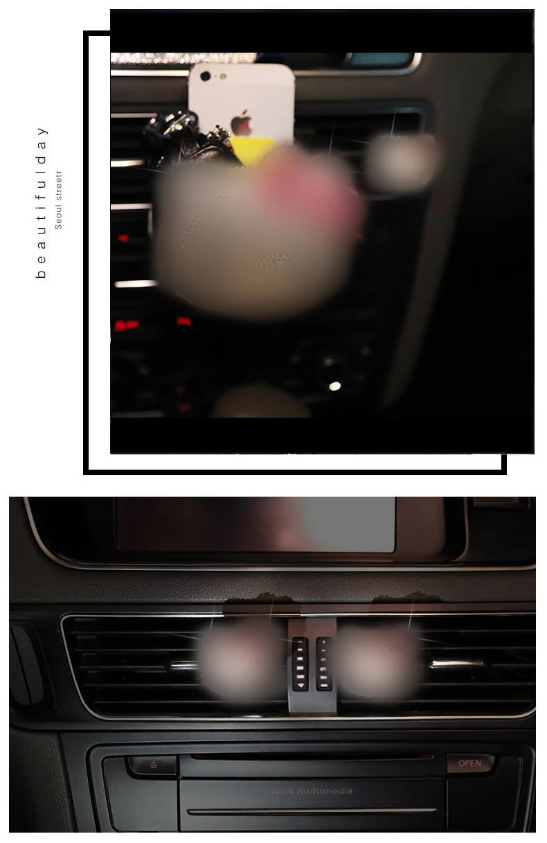Роскошный Кристалл мультфильм автомобиль Интерьер освежитель воздуха рулевое колесо Чехлы леди ткань для девочек коробка Стразы кулон украшения