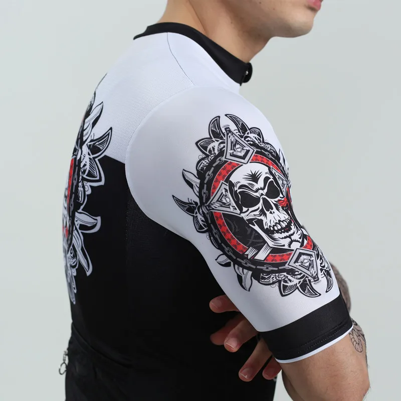 2019 summer short sleeve jersey ciclismo BOESTALK men personality ghost classic Black white cycling clothing bike sports maillot
