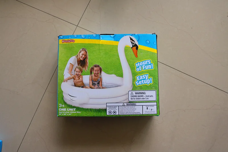 Diameter 150cm swan inflatable Children's inflatable baby pool water fishing pond marine ball pool (10)