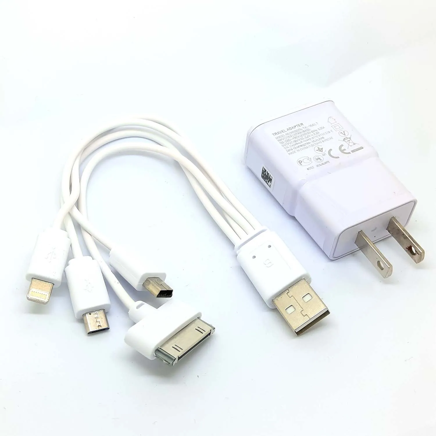 4в1 универсальное настенное зарядное устройство USB для путешествий зарядный кабель 4в1-USB+ Автомобильное зарядное устройство-кабель для iPhone-4-5 6-ipod-nokia-samsung-HTC - Цвет: plus us charger 5v2a