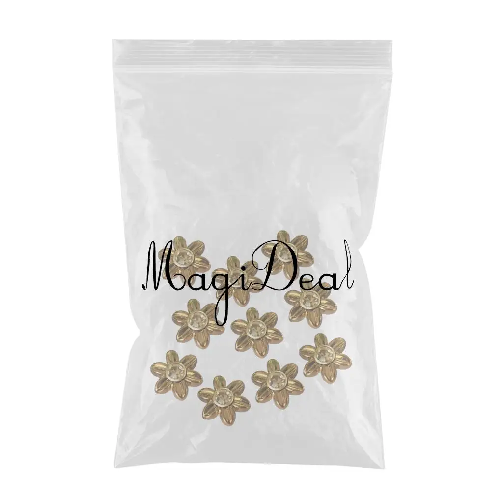 fityle 10 Pieces Plastic Flower Rivets Studs Snap Fastener For Clothes Shoes Bags Decoration 19mm