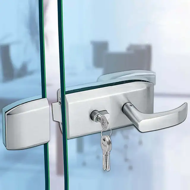 Online Shop 10 15mm Glass Door Lock Stainless Steel Sliding Handle
