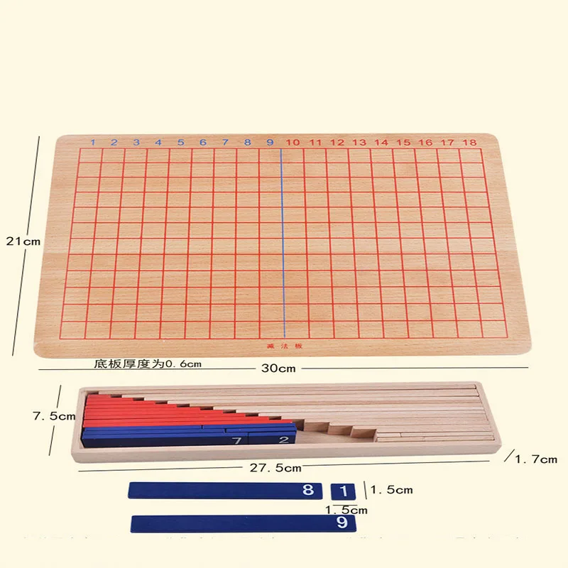 Деревянные игрушки montessori обучение математике Материал сложение вычитание доска мини Семейный комплект Детские Ранние обучающие игрушки