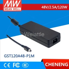 Бренд MEAN WELL представляет GST120A48-P1M 48V 2.5A meanwell GST120A 48V 120W AC-DC постоянного тока высокой надежности промышленные адаптера переменного тока