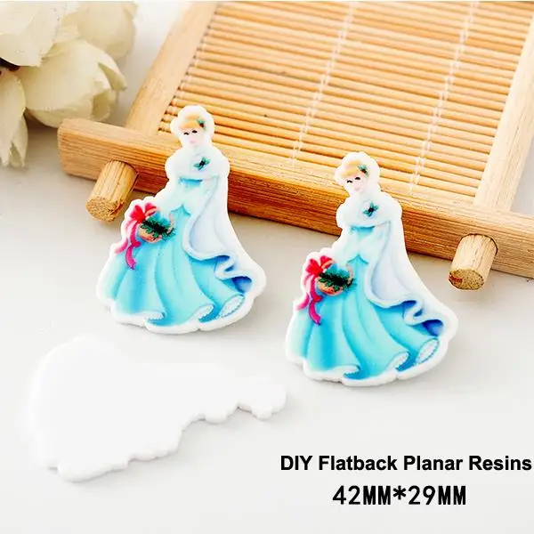 

50pcs/lot Cartoon Princess Flatback Resins for Hair Bows Centers Planar Resin Crafts DIY Home Decoration Accessories DF368