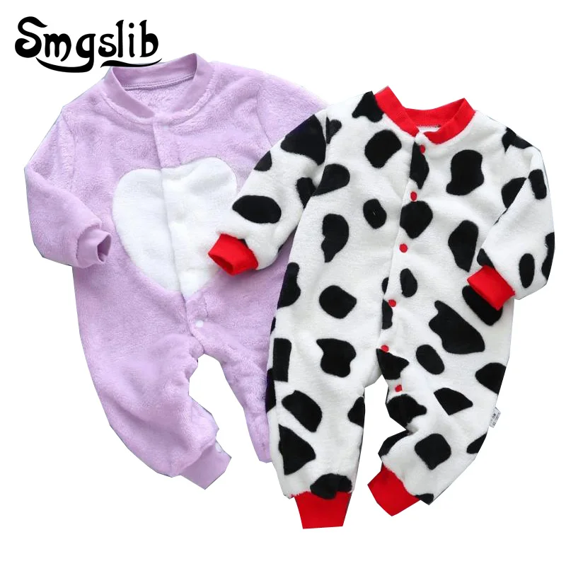 

Baby winter romper Coral Fleece warm baby girls boys clothing Leopard floral infant romper jumpsuit newborn onesie pajamas