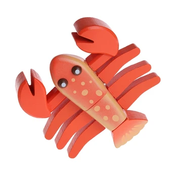 

Wooden Cutting Sea Food Chopping Pretend Play Educational Toy Gift For Kid Baby