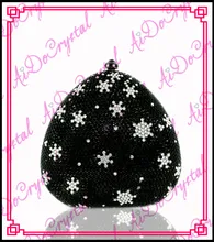 Aidocrystal special blink rhinestone snowflake black clutch handbag and shoes set