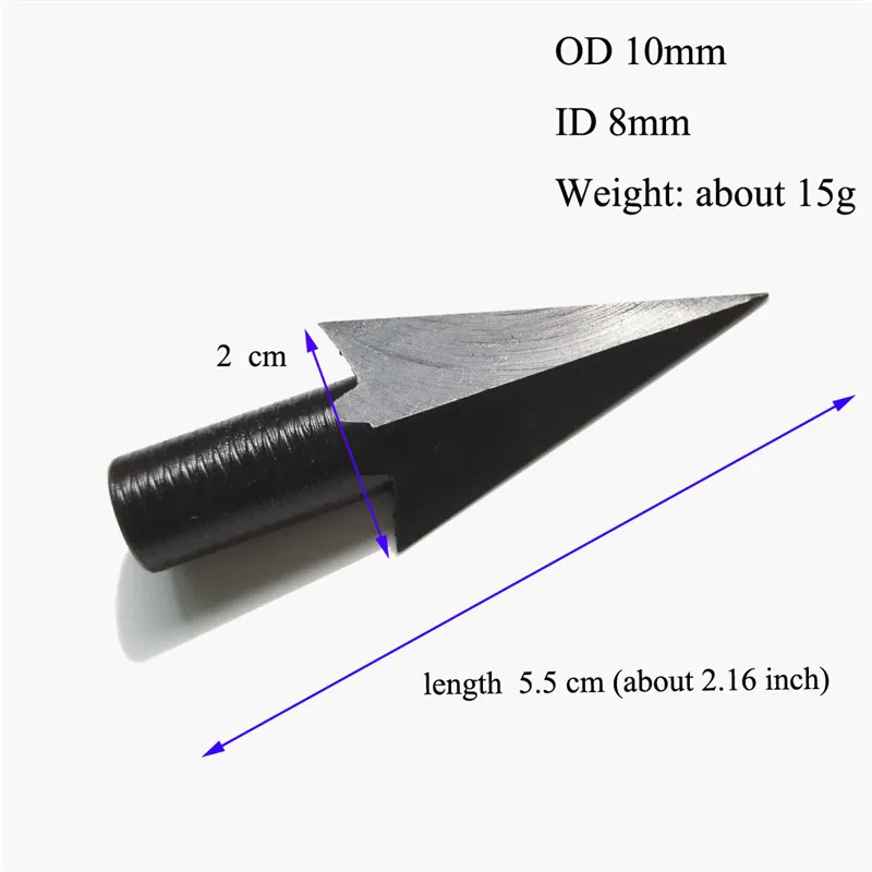 6/12 шт наконечники для стрельбы из лука ID 8 мм стрелка черный ретро стрела, точка для лука Традиционный Открытый съемки аксессуары