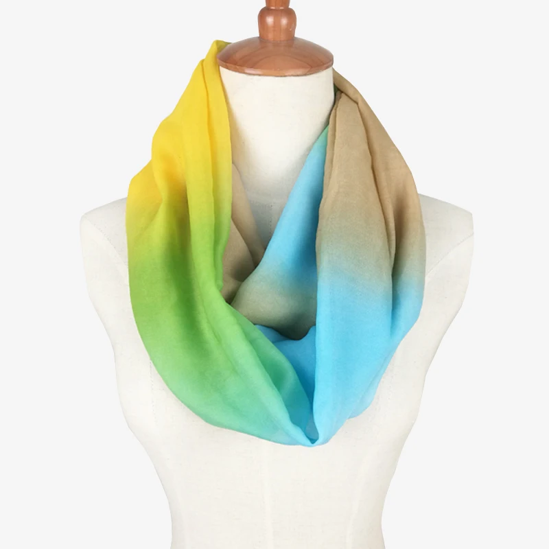 

Couverture new Female Ring Scarf Fashion Woman Autumn Foulard Silk chiffon Infinity Scarves Spring Print rainbow Loop scarf